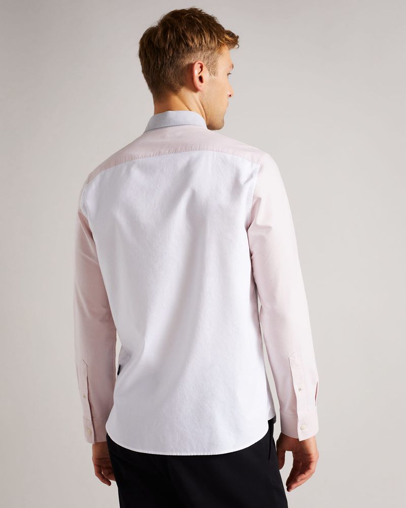 Ted Baker Foster Ls Colour Block Oxford Skjorta Herr Olika Färger | TAH-418027