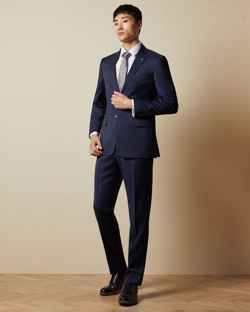 Ted Baker Francj Debonair Slim Fit Wool Kostymer Herr Marinblå | XPE-794201