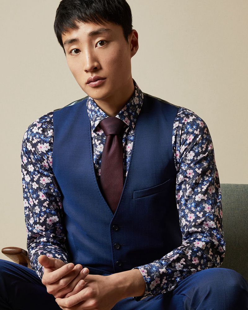 Ted Baker Francw Debonair Wool Midja Kostymer Herr Blå | KJF-574206
