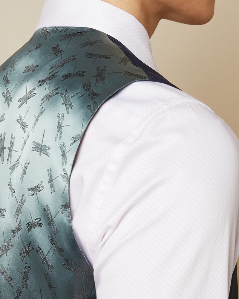 Ted Baker Francw Debonair Wool Midja Kostymer Herr Marinblå | OSF-268531