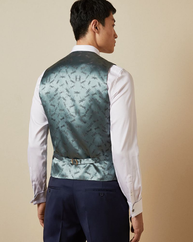 Ted Baker Francw Debonair Wool Midja Kostymer Herr Marinblå | OSF-268531