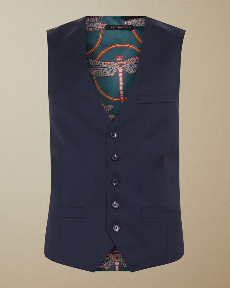 Ted Baker Francw Debonair Wool Midja Kostymer Herr Marinblå | OSF-268531