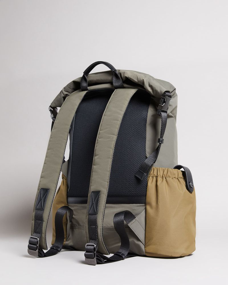 Ted Baker Fredd Colour Block Ryggsäck Herr Khaki | UWY-241386