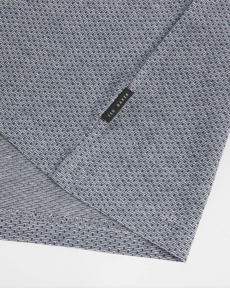 Ted Baker Fresair Textured Semi Plain T Blast Herr Marinblå | YUW-185736