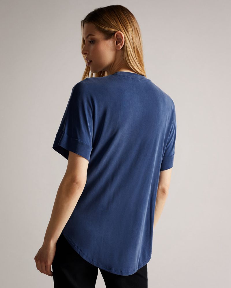 Ted Baker Freyyia Cupro Tee Blast Dam Blå | TMX-794065