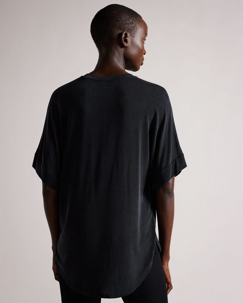 Ted Baker Freyyia Cupro Tee Blast Dam Svarta | ZEY-192035