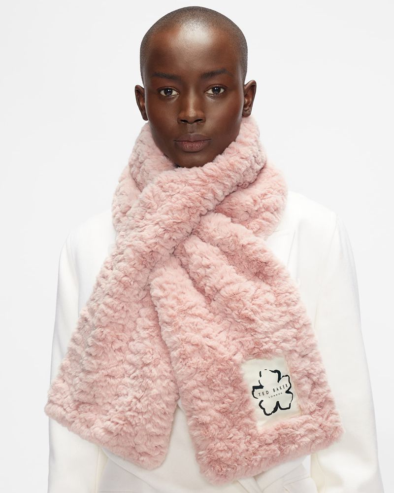 Ted Baker Furial Faux Fur Breda Halsduk Dam Rosa | HIX-320547