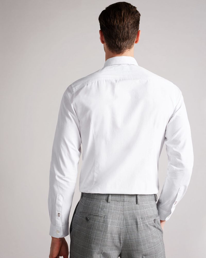 Ted Baker Fynnss Long Sleeve Slim Fit Skjorta Herr Vita | ZTA-354612
