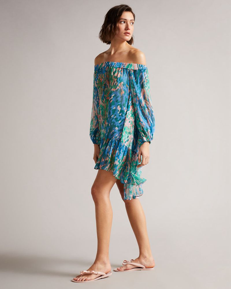 Ted Baker Galasia Off The Cover Up Badkläder Dam Blå | XNY-728415