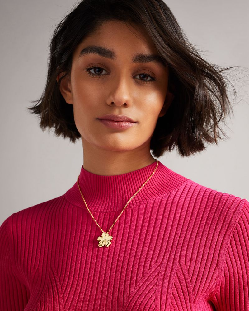 Ted Baker Geana Magnolia Grandiflora Pendant Smycken Dam Guld | CZR-045673