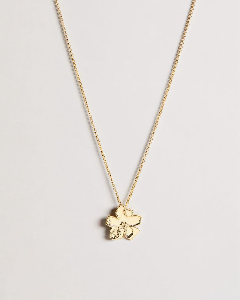 Ted Baker Geana Magnolia Grandiflora Pendant Smycken Dam Guld | CZR-045673