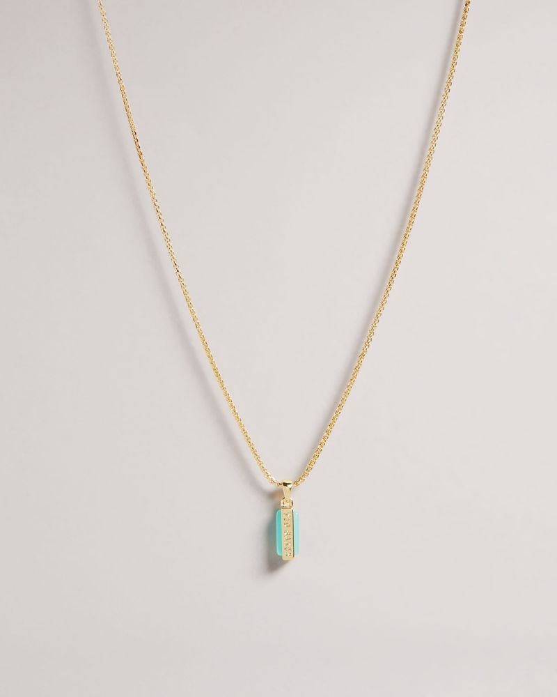 Ted Baker Gianni Gem Bar Pendant Smycken Dam Teal | DYP-821357