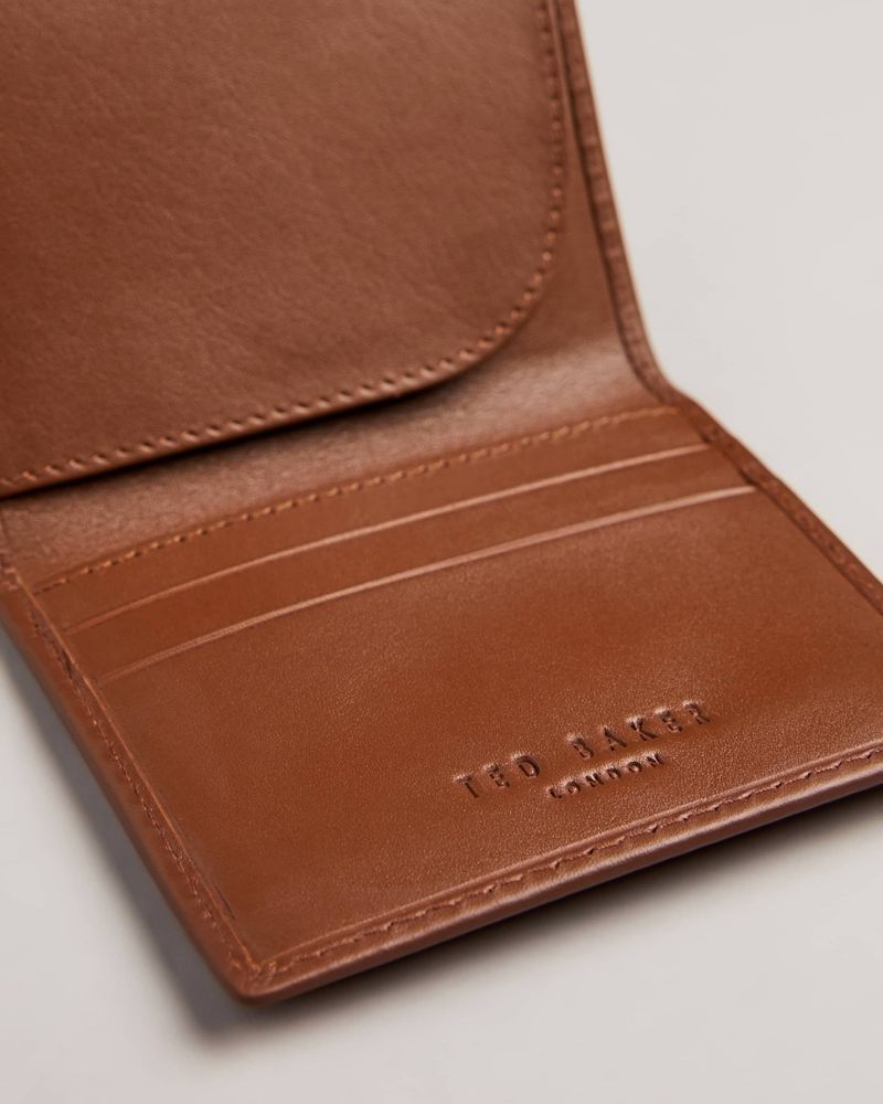 Ted Baker Giantt Läder Folded Card Plånbok Herr Svarta | EZY-416298