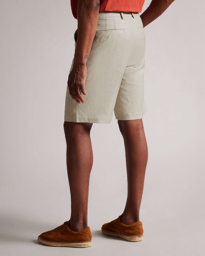 Ted Baker Golan Linen s Shorts Herr Vita | YTZ-830964