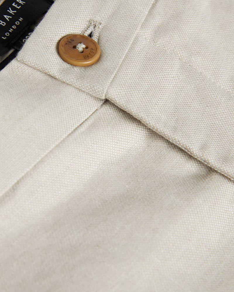 Ted Baker Golan Linen s Shorts Herr Vita | YTZ-830964