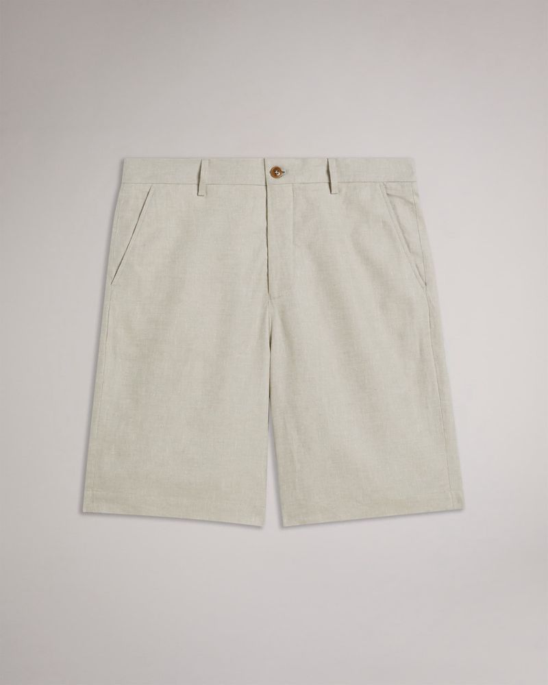 Ted Baker Golan Linen s Shorts Herr Vita | YTZ-830964