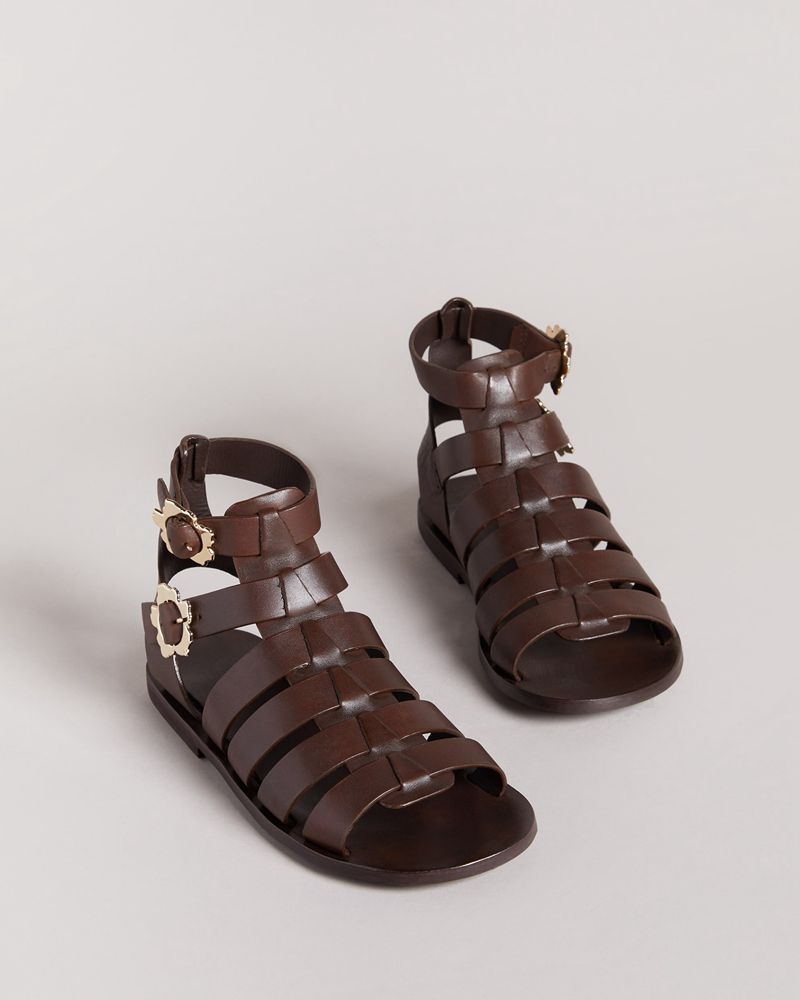 Ted Baker Graycey Läder Gladiators Sandaler Dam Bruna | CJQ-952748