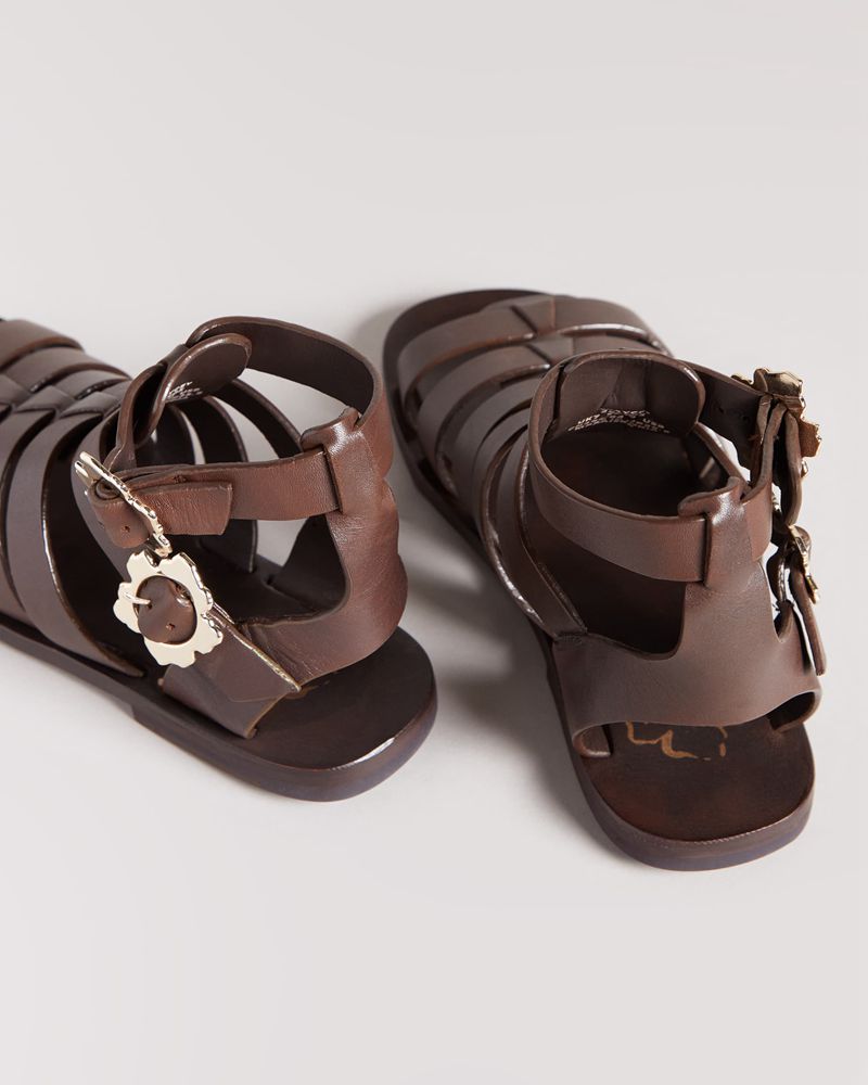 Ted Baker Graycey Läder Gladiators Sandaler Dam Bruna | CJQ-952748