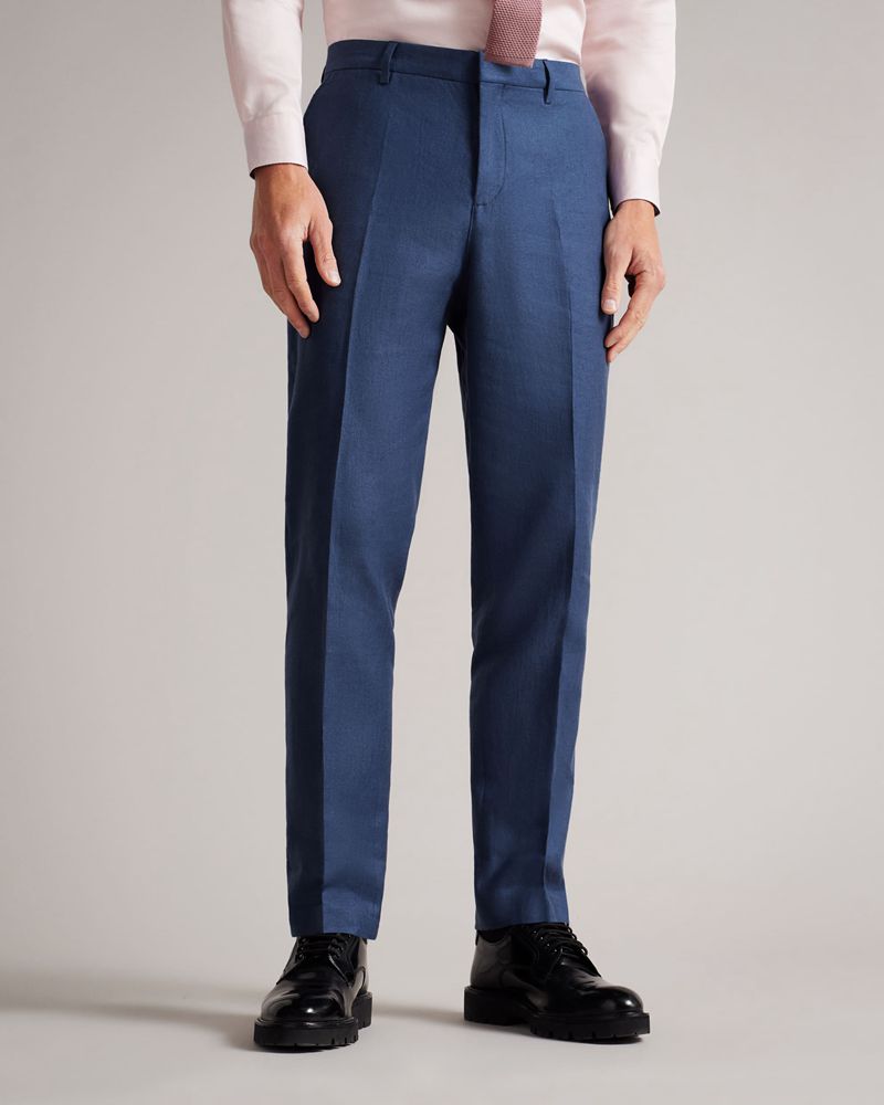 Ted Baker Grinton Linen Kostymer Herr Marinblå | QMC-276048