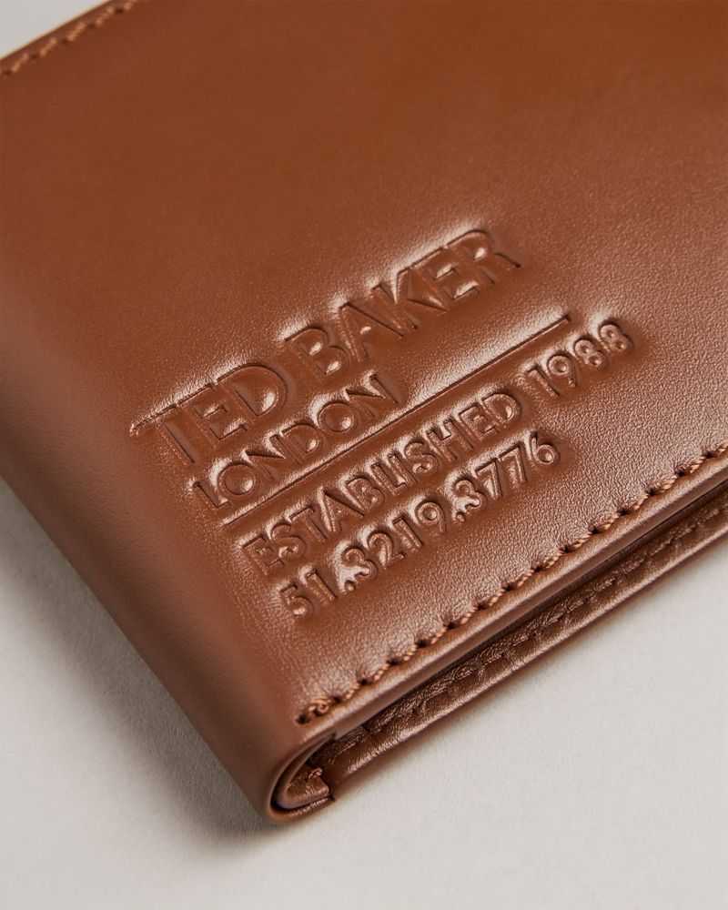 Ted Baker Groote Läder Bifold With Coin Pocket Plånbok Herr Svarta | NYI-420695