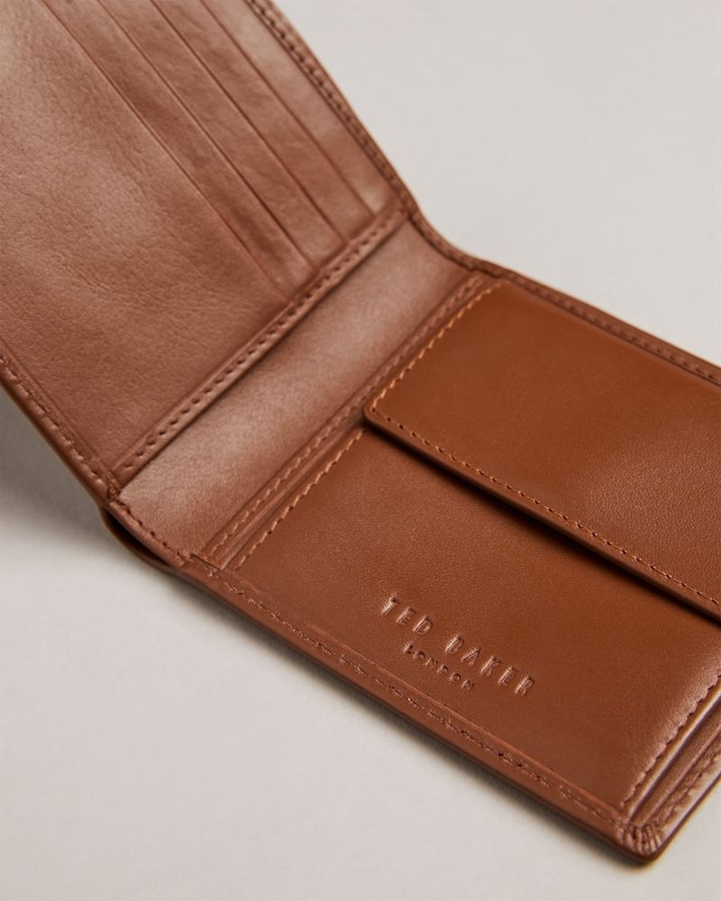 Ted Baker Groote Läder Bifold With Coin Pocket Plånbok Herr Svarta | NYI-420695