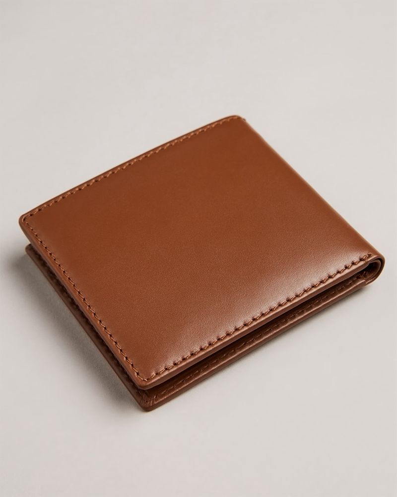 Ted Baker Groote Läder Bifold With Coin Pocket Plånbok Herr Svarta | NYI-420695
