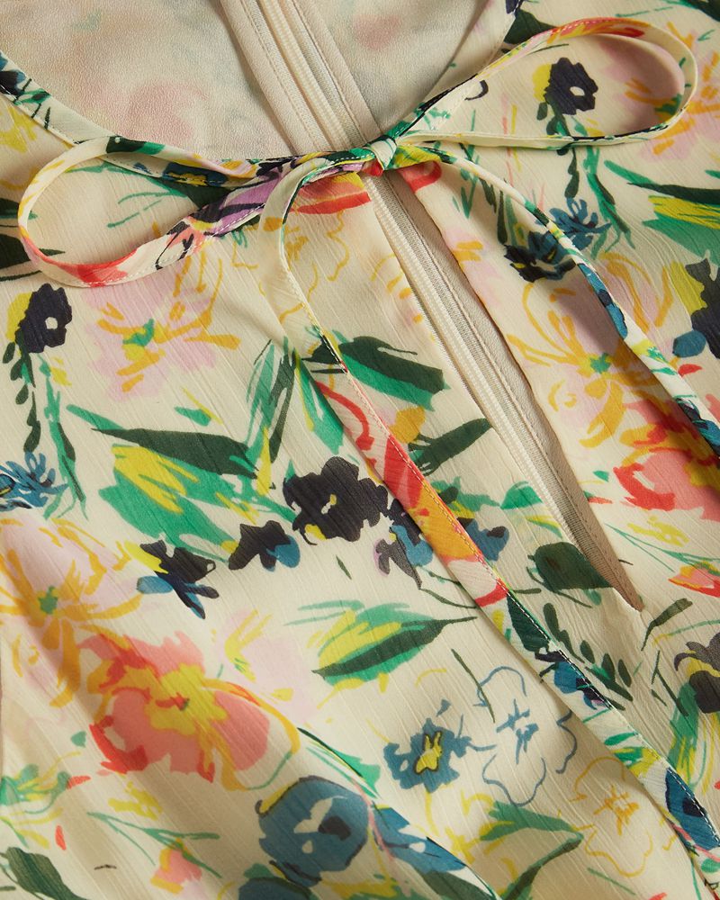 Ted Baker Haariss Mini Ärmlös With Neck Klänning Dam Vita | FVJ-093752