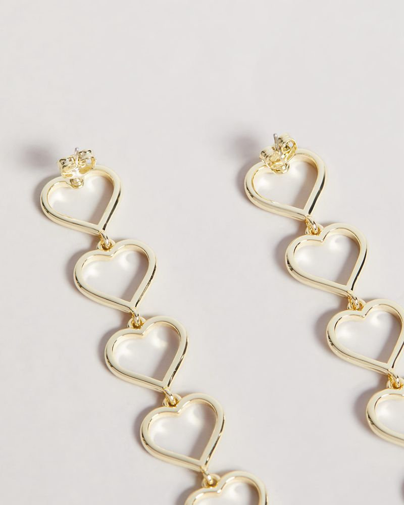 Ted Baker Haill Chain Of Hearts Drop Earring Smycken Dam Guld | GWP-129683