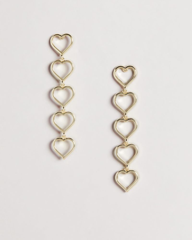 Ted Baker Haill Chain Of Hearts Drop Earring Smycken Dam Guld | GWP-129683
