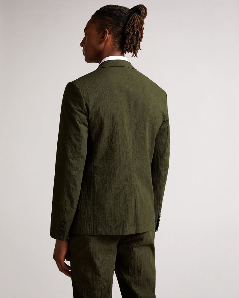 Ted Baker Hanham Seersucker Blazer Kostymer Herr Khaki | QKY-025341