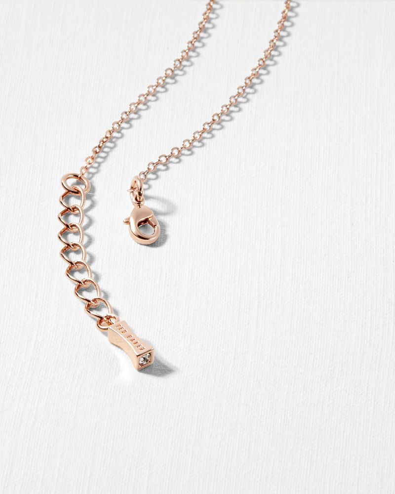 Ted Baker Hara Heart Pendant Necklace Smycken Dam Rosegold | UOA-806145