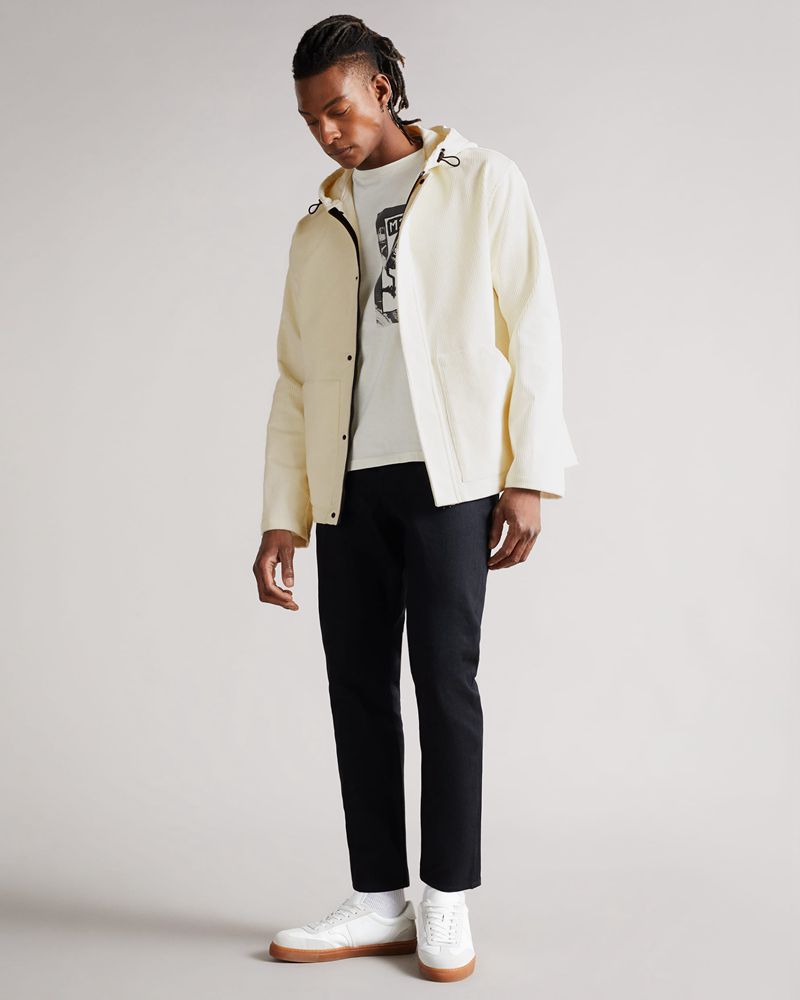 Ted Baker Harddy Mib Hooded Cord Over Skjorta Herr Vita | IYX-820534