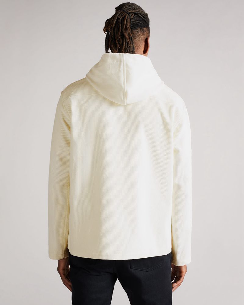Ted Baker Harddy Mib Hooded Cord Over Skjorta Herr Vita | IYX-820534