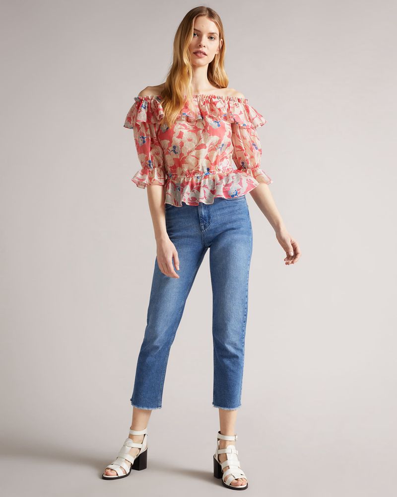 Ted Baker Harina Off The With Elasticated Midja Blast Dam Rosa | KYD-813725