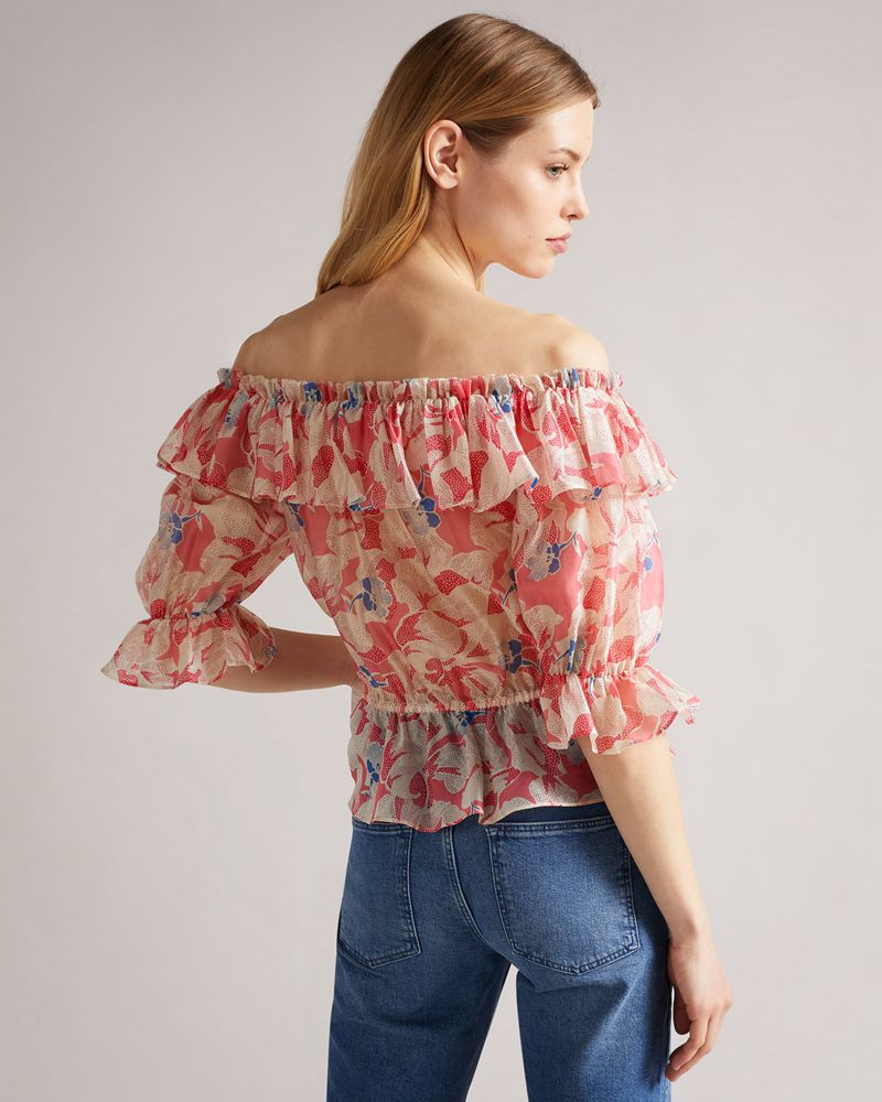 Ted Baker Harina Off The With Elasticated Midja Blast Dam Rosa | KYD-813725