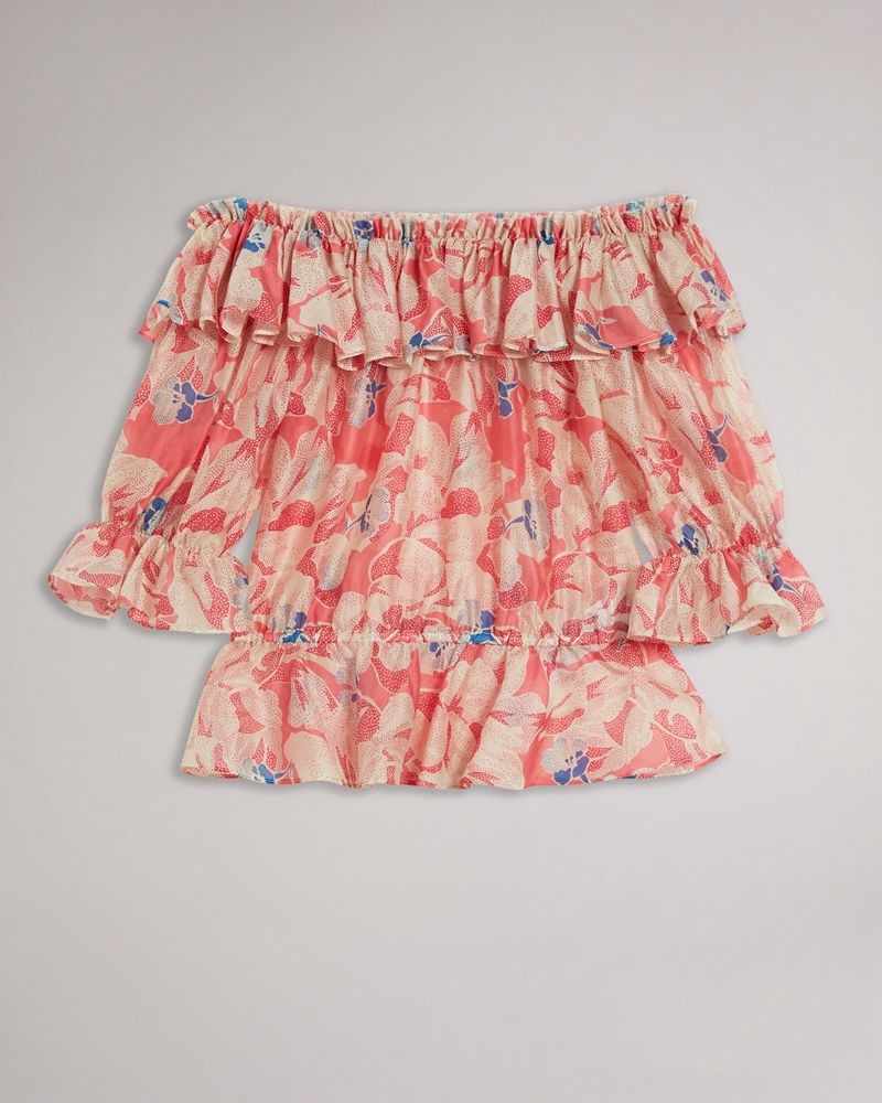 Ted Baker Harina Off The With Elasticated Midja Blast Dam Rosa | KYD-813725