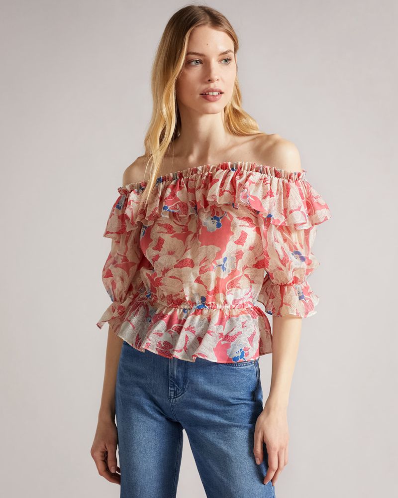Ted Baker Harina Off The With Elasticated Midja Blast Dam Rosa | KYD-813725