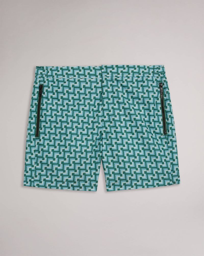 Ted Baker Harlley Geo Swim Badkläder Herr Gröna | LYD-891657