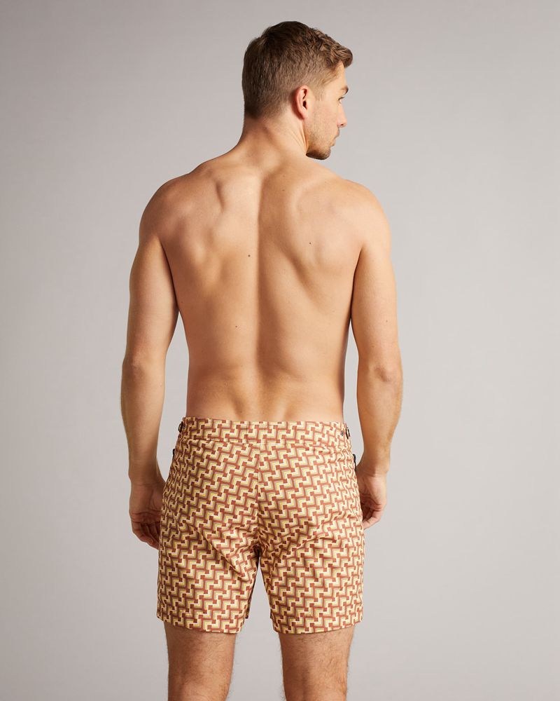 Ted Baker Harlley Geo Swim Badkläder Herr Orange | MZI-583492