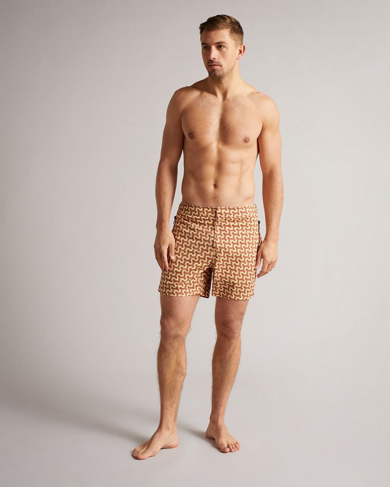 Ted Baker Harlley Geo Swim Badkläder Herr Orange | MZI-583492