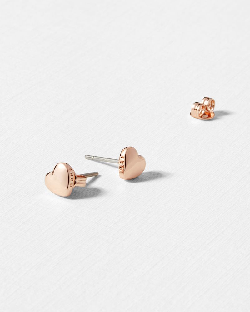 Ted Baker Harly Heart Stud Earrings Smycken Dam Rosegold | ZNT-274905