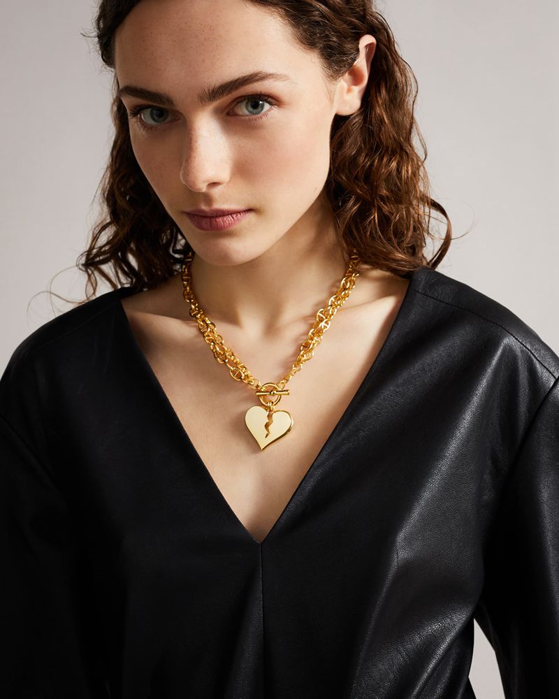 Ted Baker Harquin Heartbreaker Necklace Smycken Dam Guld | XIJ-305284