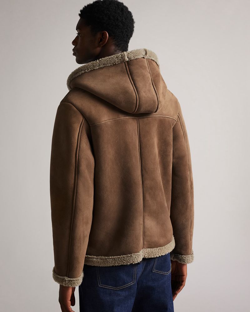 Ted Baker Haslam Shearling Parka Rockar Herr Bruna | ZUK-691758