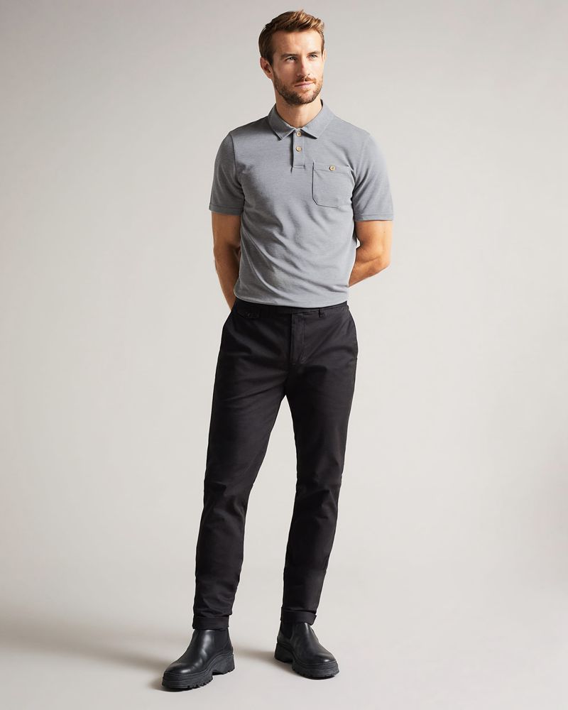 Ted Baker Hawka Ss Soft Touch Polo Blast Herr Svarta | DAI-962103