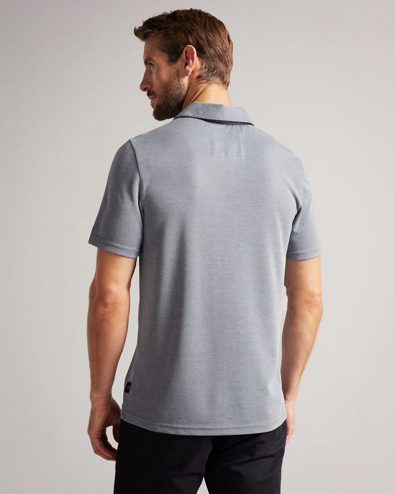 Ted Baker Hawka Ss Soft Touch Polo Blast Herr Marinblå | ETZ-195370