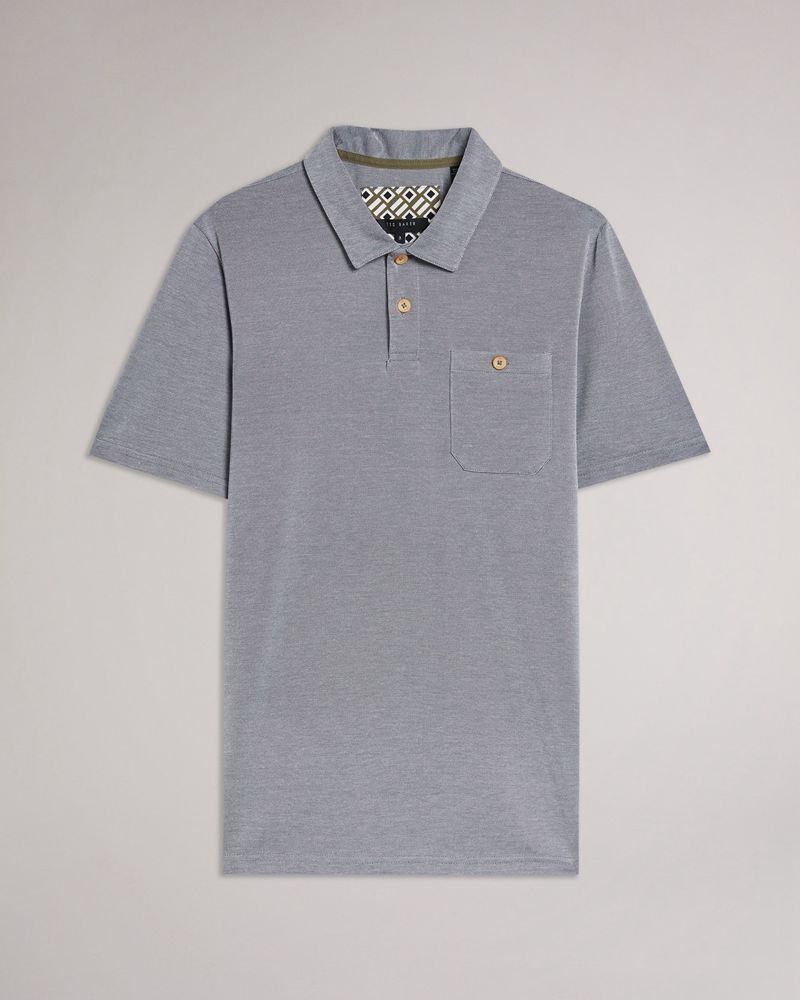 Ted Baker Hawka Ss Soft Touch Polo Blast Herr Marinblå | ETZ-195370