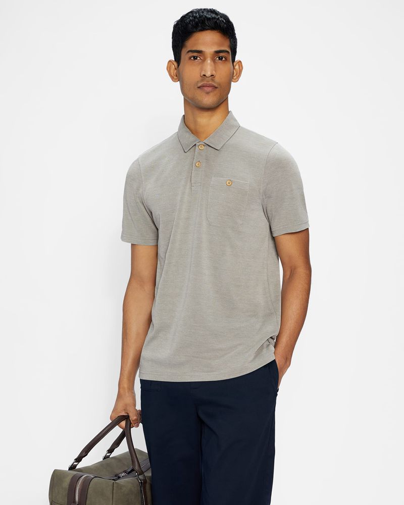 Ted Baker Hawka Ss Soft Touch Polo Blast Herr Gröna | KQM-065138
