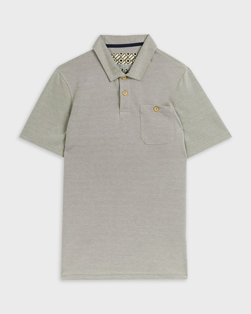 Ted Baker Hawka Ss Soft Touch Polo Blast Herr Gröna | KQM-065138