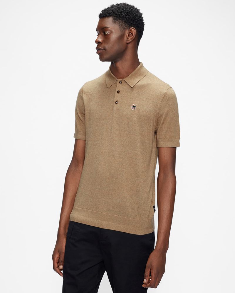 Ted Baker Haworth Sleeve Knitted Polo Blast Herr Bruna | UBV-258140