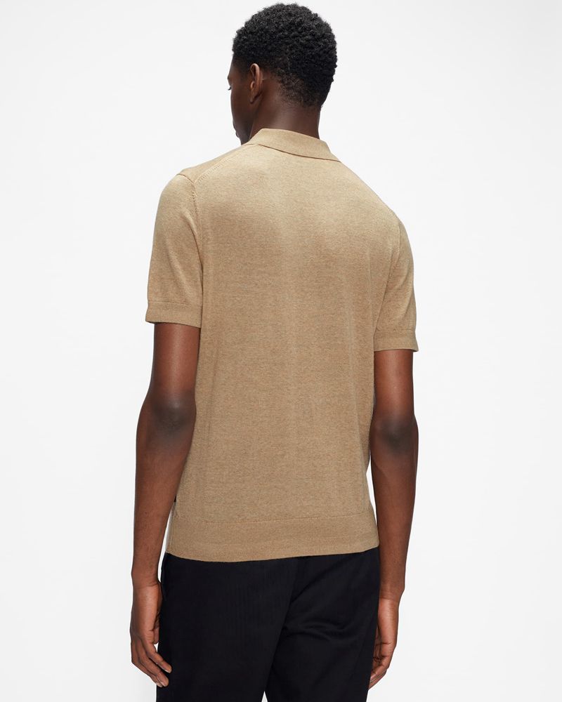 Ted Baker Haworth Sleeve Knitted Polo Blast Herr Bruna | UBV-258140